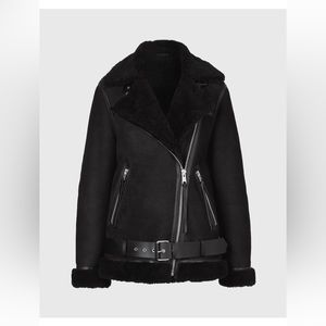 All Saints Rei Shearling Biker Jacket